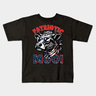 Patriotic American Cow Farm Gift Kids T-Shirt